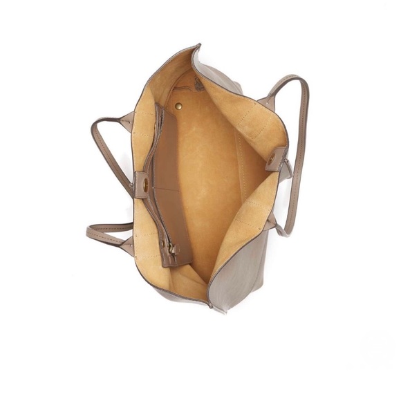 NEW Frye Lucy Leather Grey Tote Bag - Picture 3 of 7